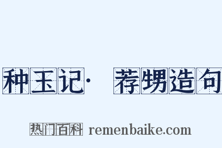 种玉记·荐甥造句是什么意思的图片